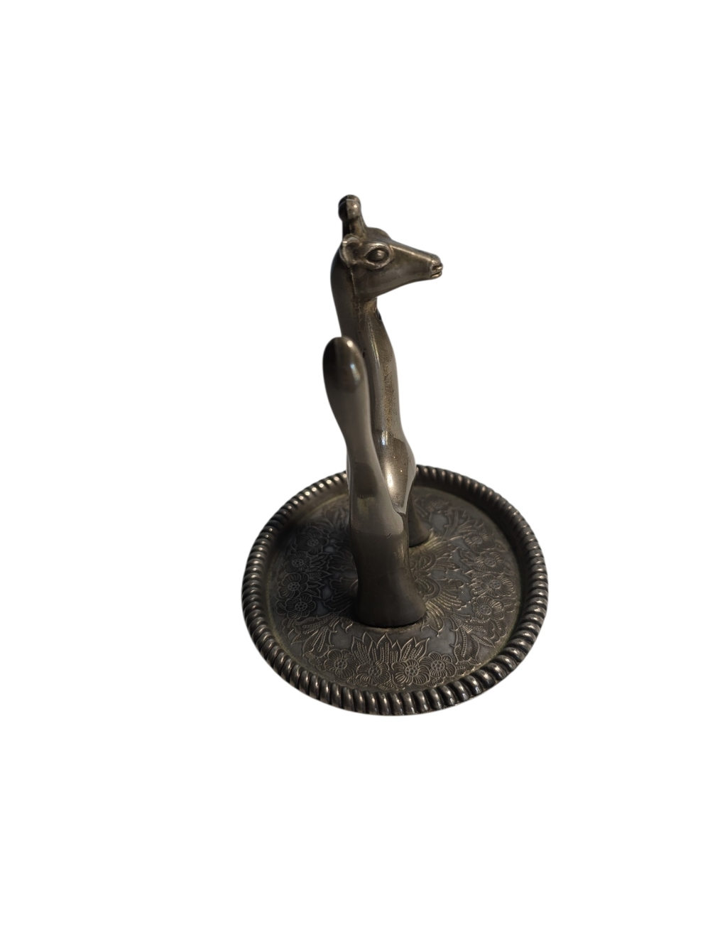 Vintage Interpur Pewter? Silverplate? Giraffe Ring Holder Hong Kong READ - Picture 4 of 8